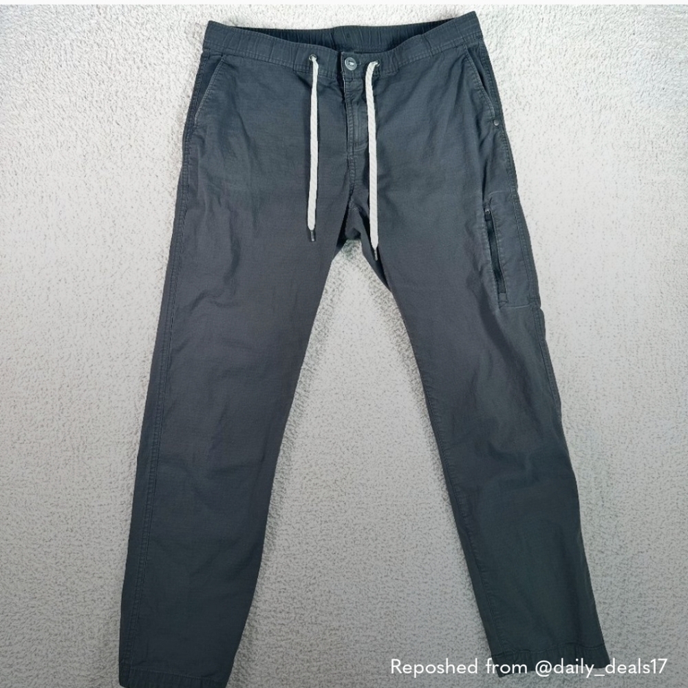 Vuori Pants Mens Large Climbing Ripstop Outdoor Hiking Black Charcoal Black/Grey